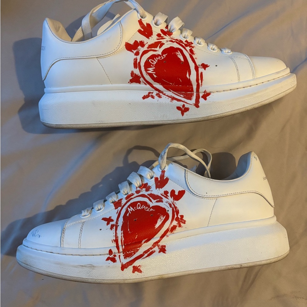 Alexander McQueen White and Red Sneakers